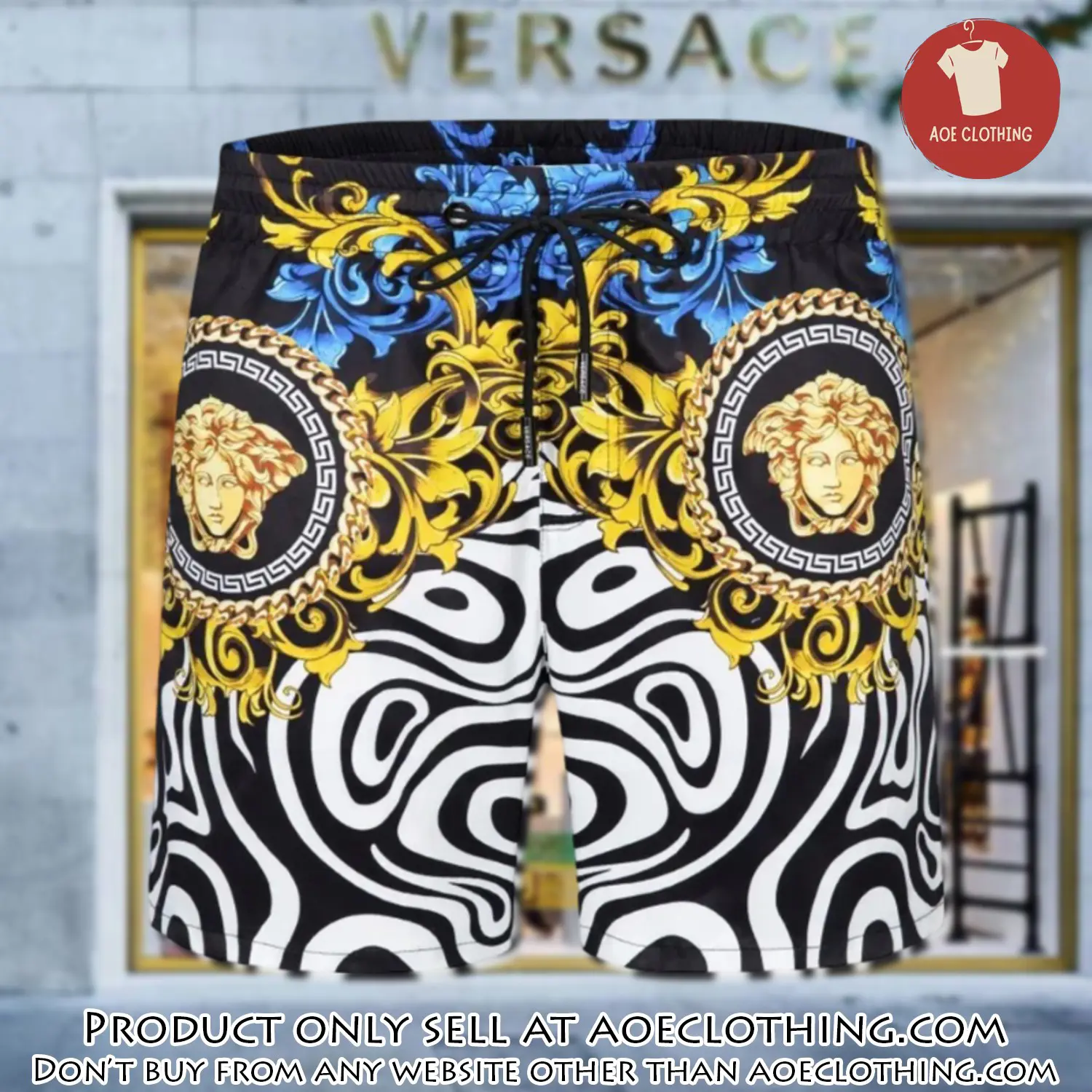 Versace new 3d luxury all over print shorts pants for men aoe1624494